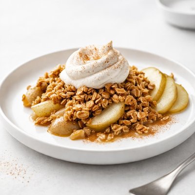 Image of Pear and Ginger Crisp with Spiced Whipped Cream