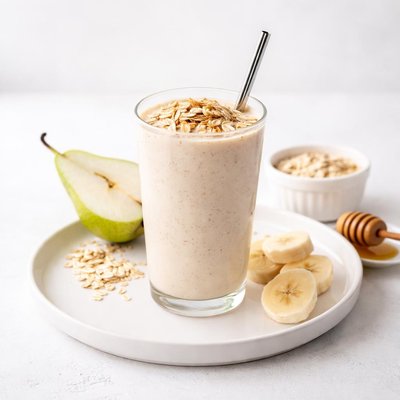 Image of Pear Banana Oat and Honey Breakfast Smoothie
