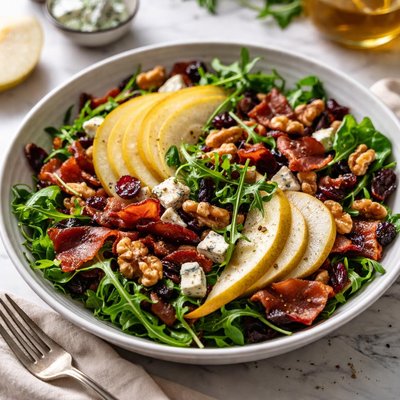Image of Pear Blue Cheese Walnut and Bacon Salad