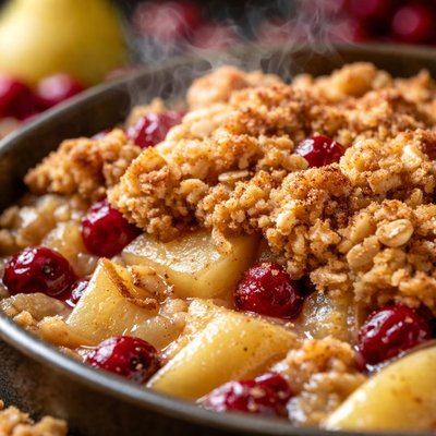 Image of Pear Cranberry Cobbler Low Fat Low Sugar