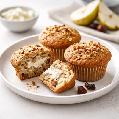 Image of Pear Date and Cream Cheese Muffins