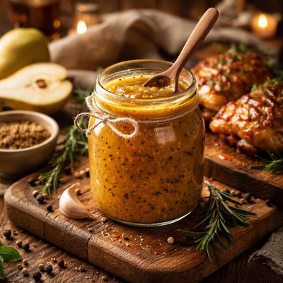 Image of Pear Mustard Glaze for Meat Poultry