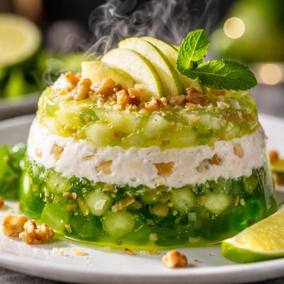 Image of Pear Salad with Cream Cheese and Lime Gelatin