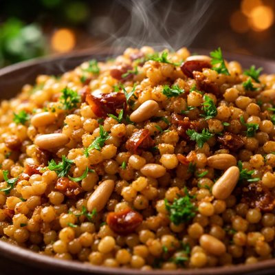 Image of Pearl Israeli Couscous with Garam Masala and Pine Nuts