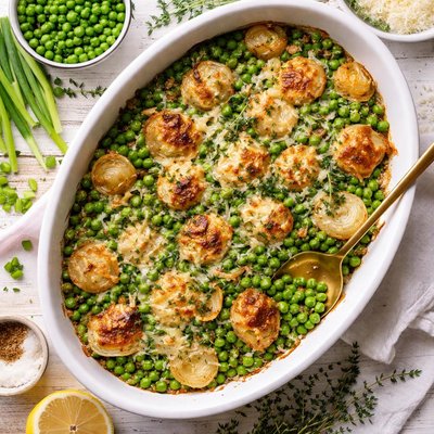 Image of Peas and Onions Au Gratin