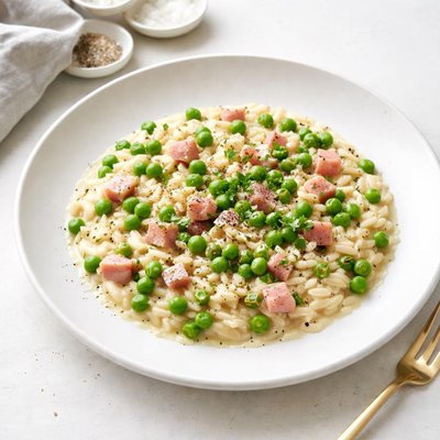 Image of Peas Ham with Creamy Orzo