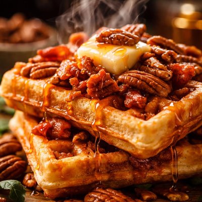 Image of Pecan and Bacon Waffles