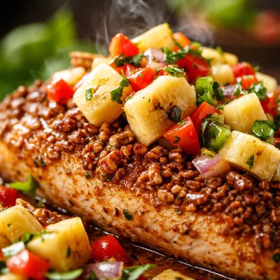 Image of Pecan Crusted Chicken with Banana Salsa