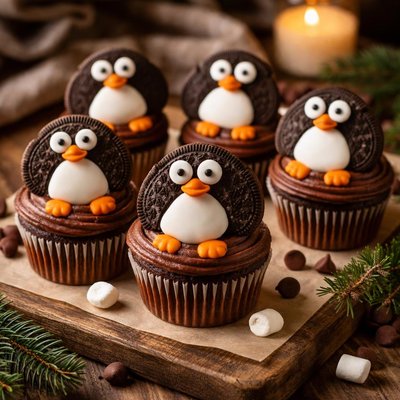 Image of Penguin Cupcakes