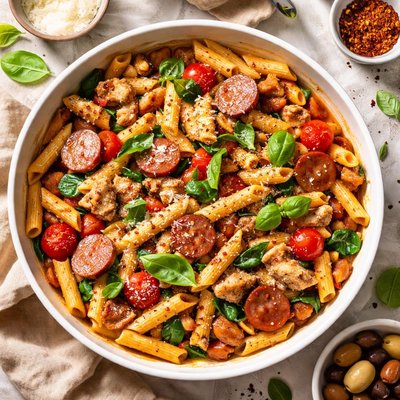 Image of Penna Pasta with Italian Sausage Chicken