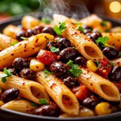 Image of Penne Pasta with Black Beans