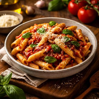 Image of Whole30 Penne Pasta with Tomato Basil Sauce