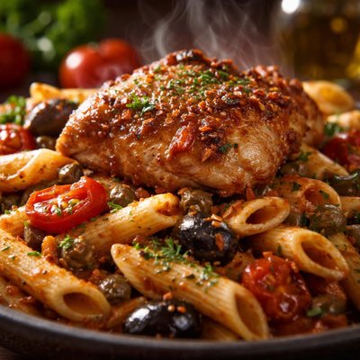 Image of Penne Puttanesca with Chicken Thighs