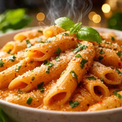 Image of Penne Russo a La Vodka with Basil Cream Sauce