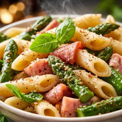 Image of Penne with Asparagus Ham and Basil Weight Watchers