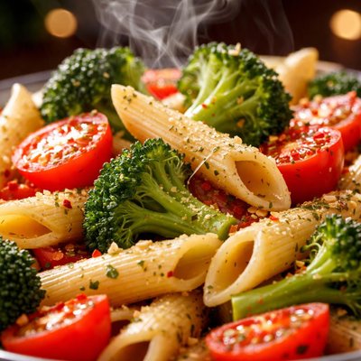 Image of Penne with Broccoli and Tomatoes