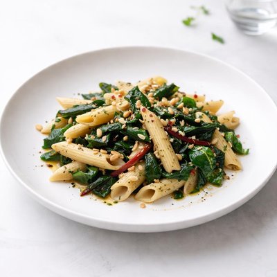 Image of Penne with Chard and Pine Nuts