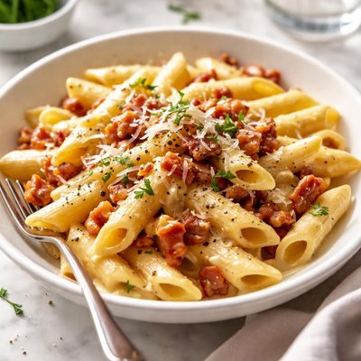 Image of Penne with Creamy Bacon Sauce