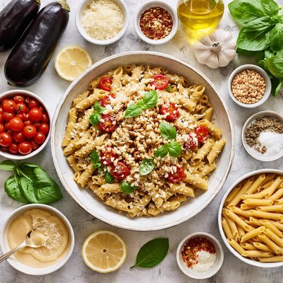 Image of Penne with Eggplant Puree Recipe