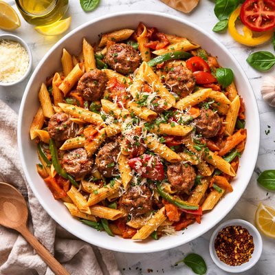 Image of Penne with Italian Sausage and Peppers