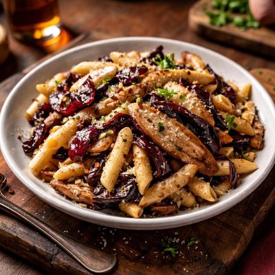 Image of Penne with Roasted Chicken and Radicchio