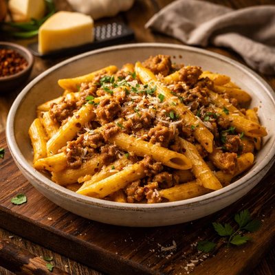 Image of Penne with Sausage and Rich Pumpkin Sauce