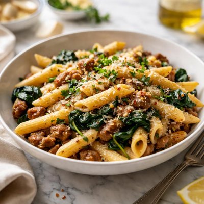 Image of Penne with Sausage and Spinach