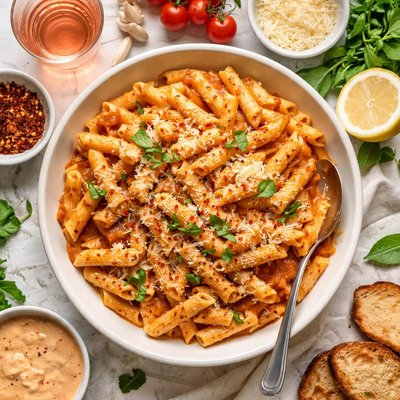 Image of Penne with Spicy Vodka Tomato Cream Sauce