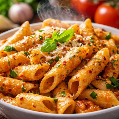 Image of Penne with Tomato Herb Cream Sauce