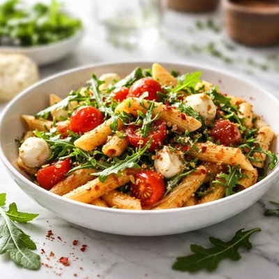 Image of Penne with Tomato Mozzarella Arugula Pasta