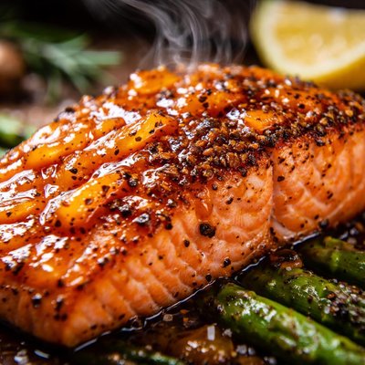 Image of Pepered Salmon with Orange Marmalade Glaze
