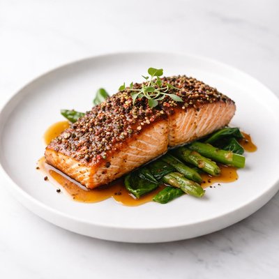 Image of Pepper Crusted Maple Glazed Salmon