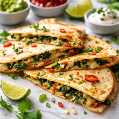 Image of Pepper Jack Cheese and Spinach Quesadillas