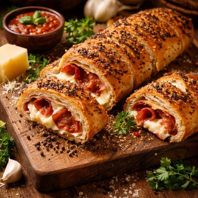 Image of Peppercorn and Pepperoni Bread with Cheese
