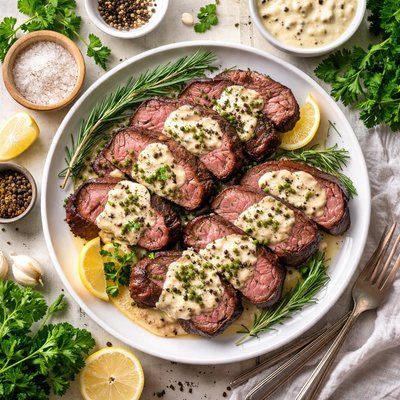 Image of Peppercorn Cream Beef Tenderloin