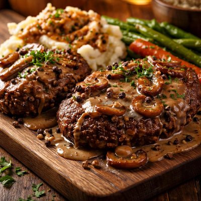 Image of Peppercorn Salisbury Steak Deluxe