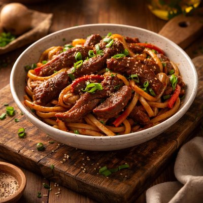 Image of Peppered Beef with Shanghai Noodles