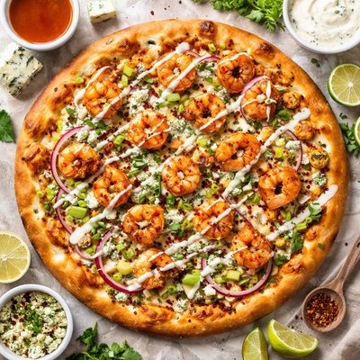 Image of Peppered Buffalo Ranch Shrimp Pizza Rsc