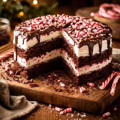 Image of Peppermint Brownie Cake
