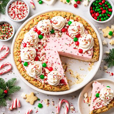 Image of Peppermint Ice Cream Pie with Christmas Cookie Crust
