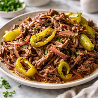 Image of Pepperoncini and Shredded Beef