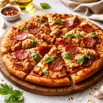 Image of Pepperoni Chicken Pizza Style