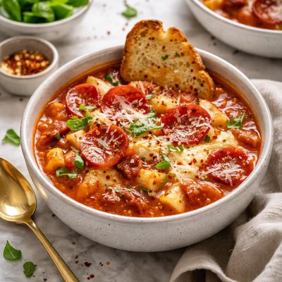 Image of Pepperoni Pizza Soup