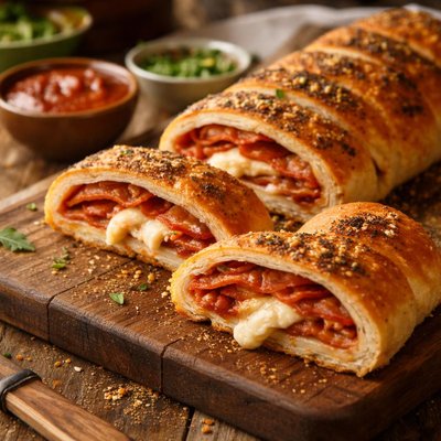 Image of Pepperoni Stromboli Pepperoni Bread