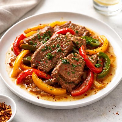Image of Peppers and Steak for Crock Pot