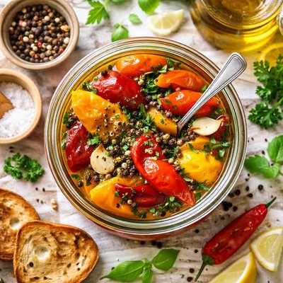 Image of Peppers Packed in Oil