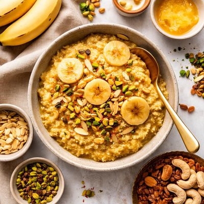 Image of Perfect Banana Sheera Semolina Pudding with Bananas