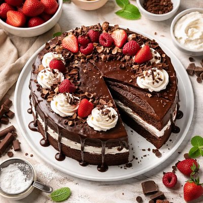 Image of Perfect Chocolate Cake with Whipped Cream Filling