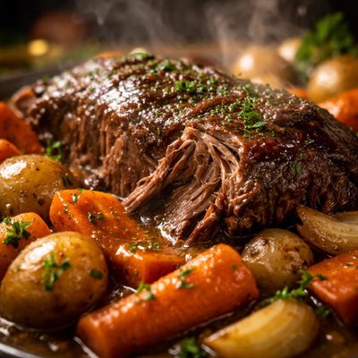 Image of Perfect Pot Roast with Vegetables and Gravy