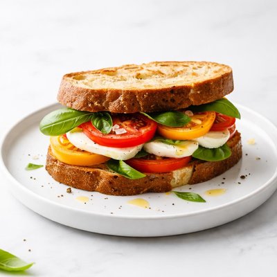 Image of Perfect Summer Sandwich Tomato Basil Cheese